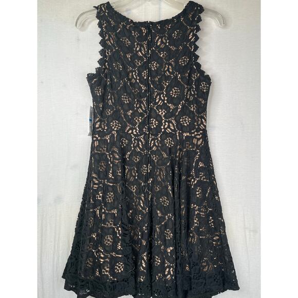 City Studio Juniors lace fit and flare dress, black/peach, size 9, NWT - Picture 10 of 10